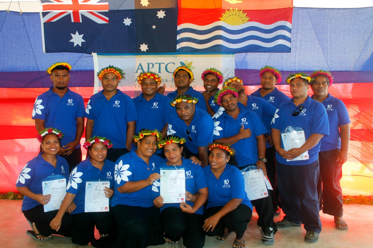 APTC students during the graduation ceremony in Kiribati