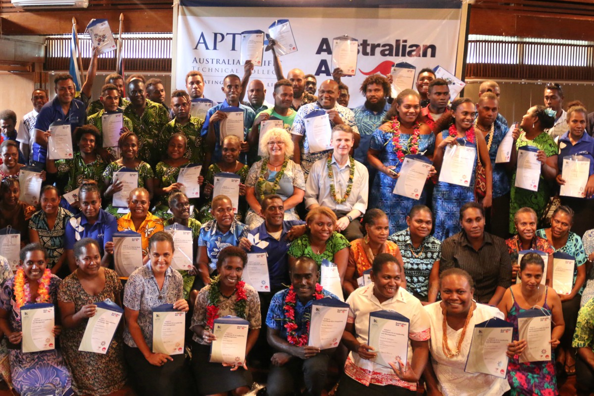 Official group photo of the graduates in Honiara