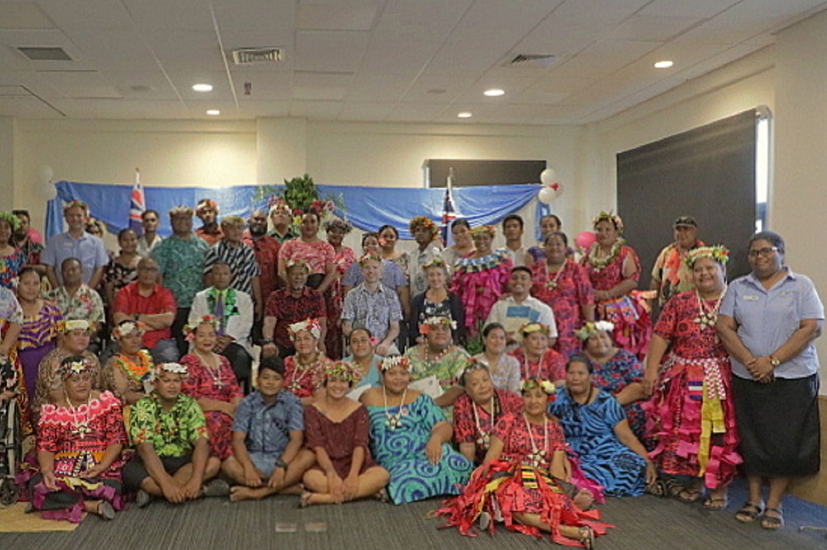 APTC graduates celebrate their success with smiles at the graduation ceremony in Tuvalu, on 7 Nov 2023.
