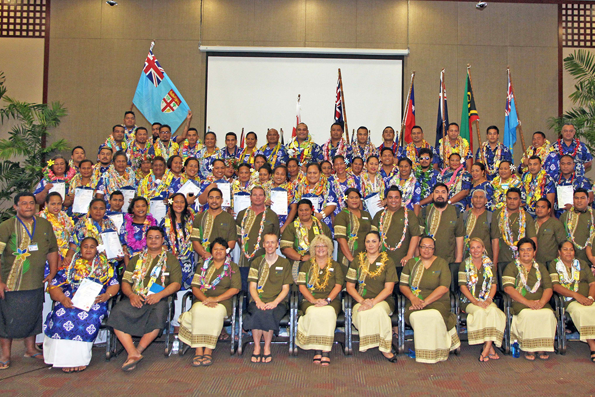 The new graduates at the APTC graduation ceremony in Samoa